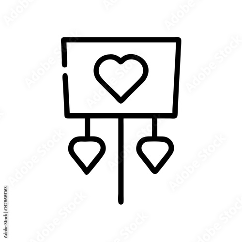 Love Signboard on Protest Stand Icon Design