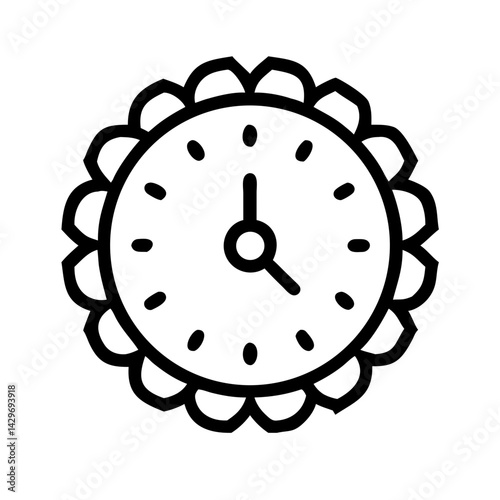 Mandala with Timer Symbol Icon Design