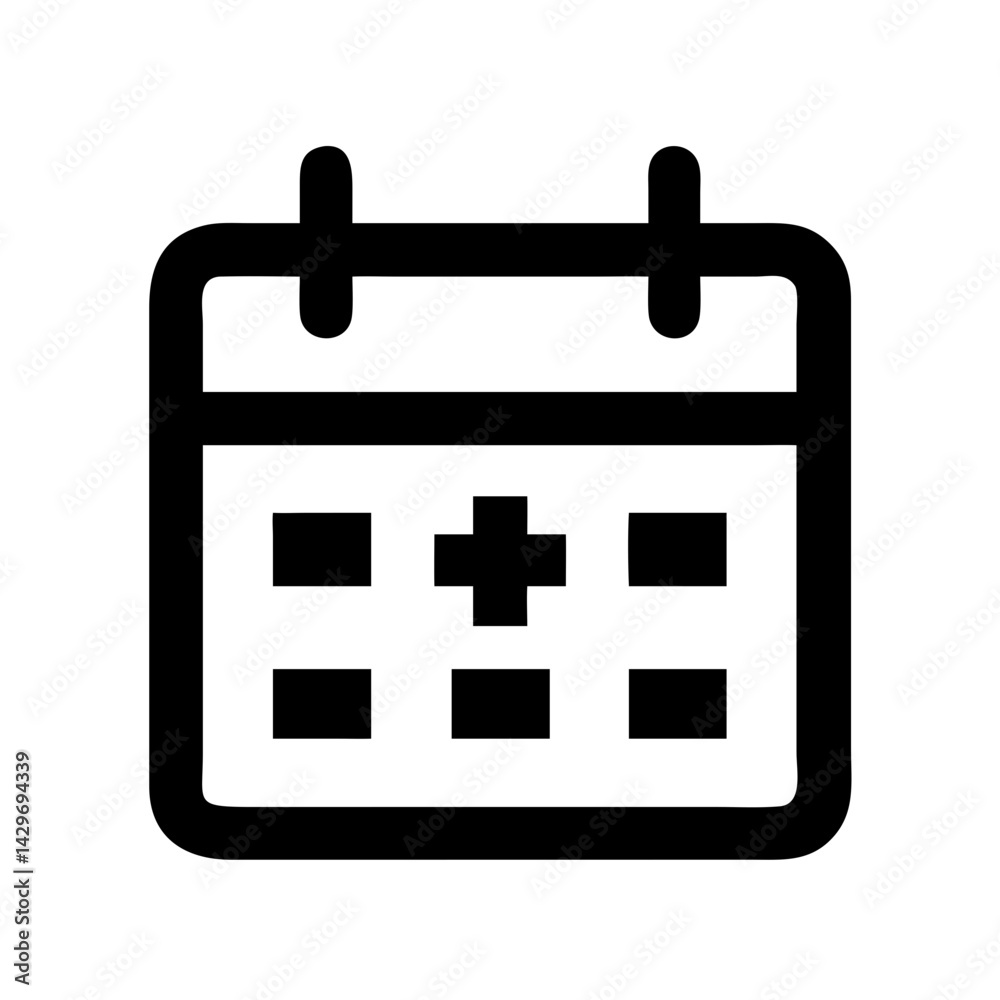 Medical Calendar with Highlighted Appointment Date Icon Design Medical Calendar with Highlighted Appointment Date Icon Design