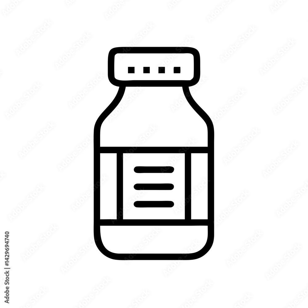 Medicine Bottle Container with Secure Cap Icon Design Medicine Bottle Container with Secure Cap Icon Design