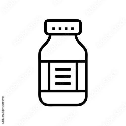 Medicine Bottle Container with Secure Cap Icon Design