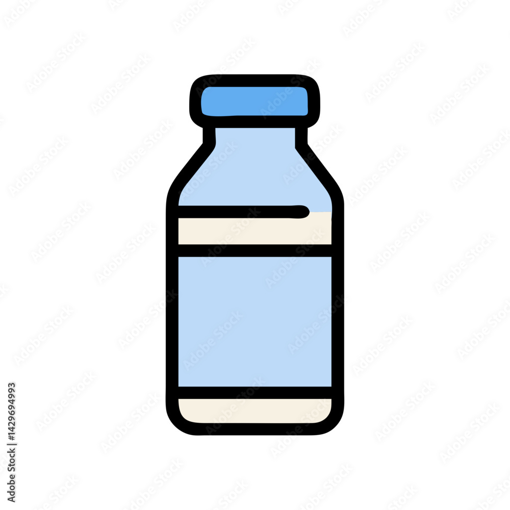Milk Protein Bottle with Nutritional Label Icon Design Milk Protein Bottle with Nutritional Label Icon Design