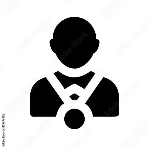 Person with Medal and Recognition Badge Icon Design
