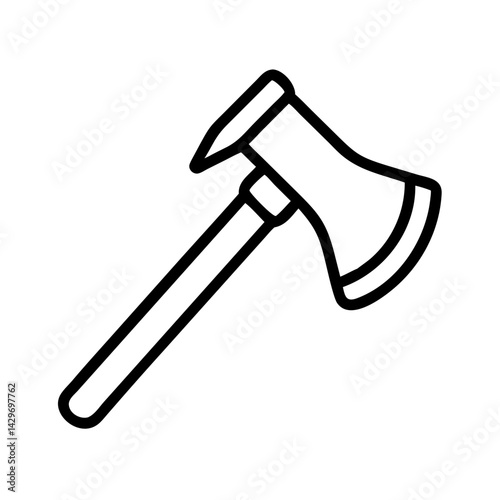 Primitive Stone Axe with Wooden Handle Icon Design