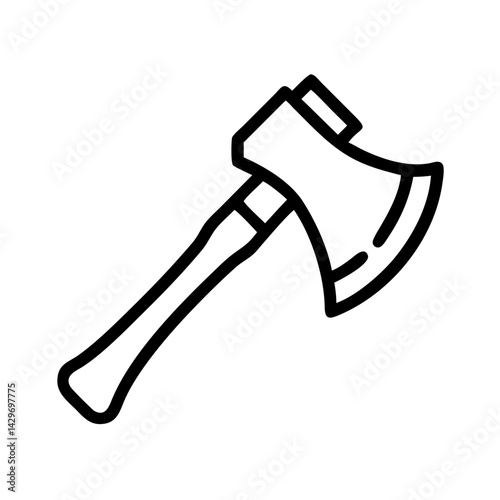 Primitive Stone Axe with Wooden Handle Icon Design