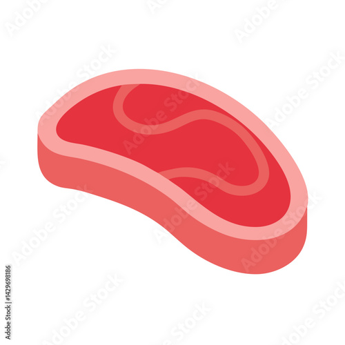 Raw Meat Cutlet with Marbled Texture Icon Design