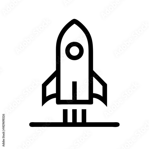 Rocket Launching Upward Representing Success Journey Icon Design