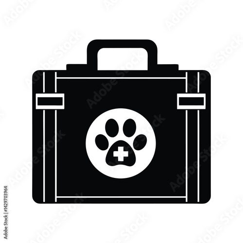 Silhouette of a pet first aid kit vector Art & Illustration