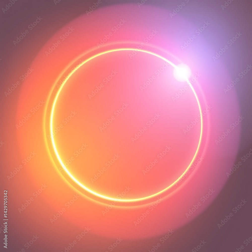 Fototapeta premium Abstract vibrant circle with gradient colors and bright central light