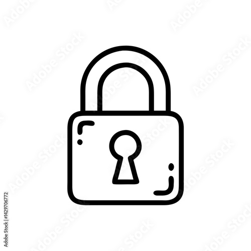 Secure Padlock with Reinforced Horizontal Bar Icon Design