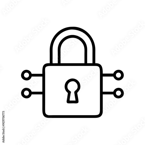 Secure Padlock with Reinforced Horizontal Bar Icon Design