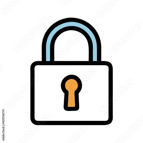 Secure Padlock with Reinforced Horizontal Bar Icon Design
