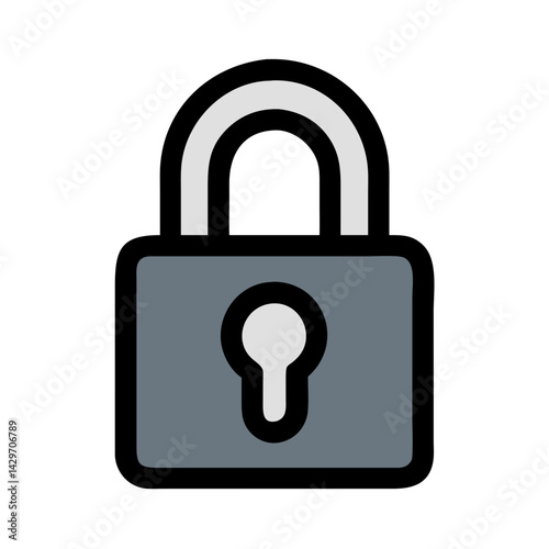 Secure Padlock with Reinforced Horizontal Bar Icon Design
