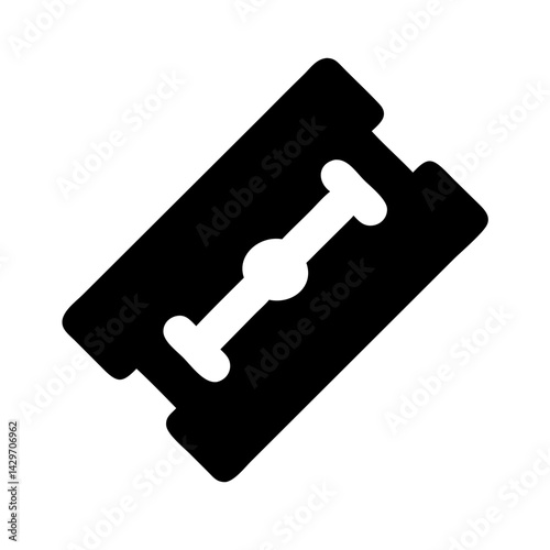 Shaving Razor Blade with Sharp Edge Icon Design