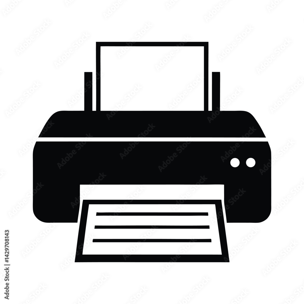 Printer silhouette icon, silhouette of a printer vector Art & Illustration Printer silhouette icon, silhouette of a printer vector Art & Illustration
