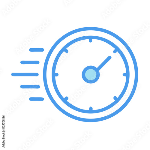 Speed Motion Clock Indicating Fast Time Flow Icon Design