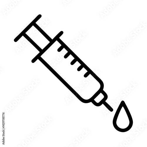 Syringe with Injection Droplet at Tip Icon Design