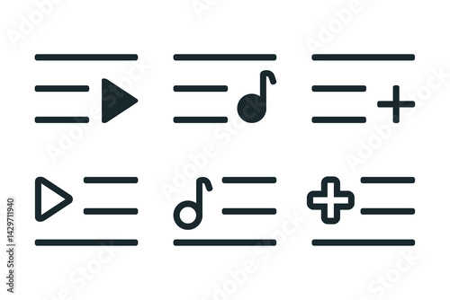 Video, music playlist icon. Illustration vector