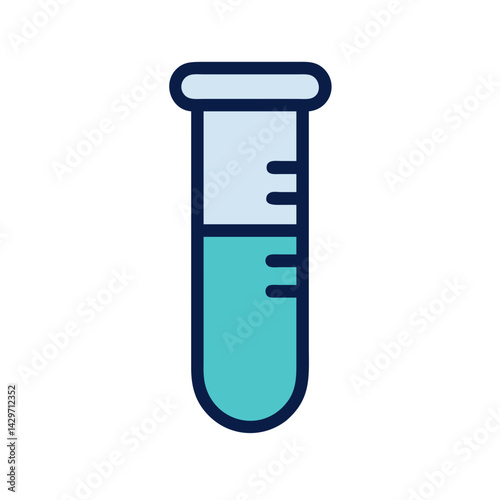 Test Tube Containing Medical Sample Liquid Icon Design
