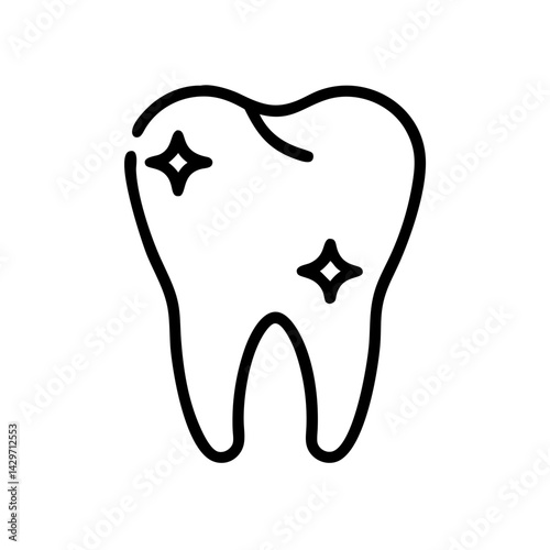 Tooth Icon Representing Clean Dental Care Icon Design