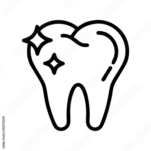 Tooth Icon Representing Clean Dental Care Icon Design
