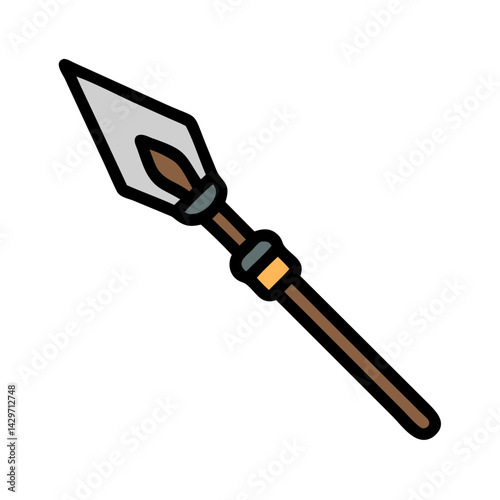 Traditional Tribal Spear Used as Tool Icon Design