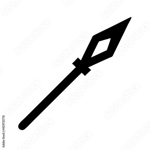 Traditional Tribal Spear Used as Tool Icon Design