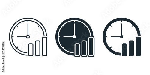 Real time data insights icon. illustration vector