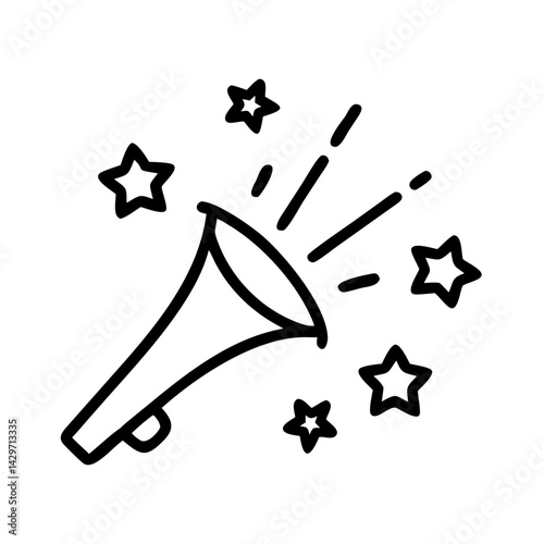 Victory Trumpet Sounding for Celebration Event Icon Design