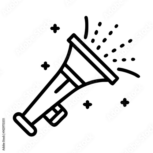Victory Trumpet Sounding for Celebration Event Icon Design