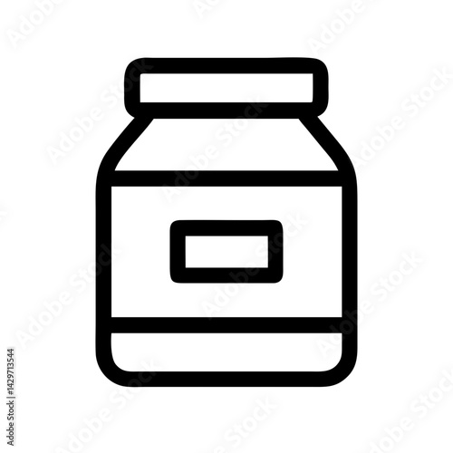 Whey Protein Jar with Supplement Label Icon Design