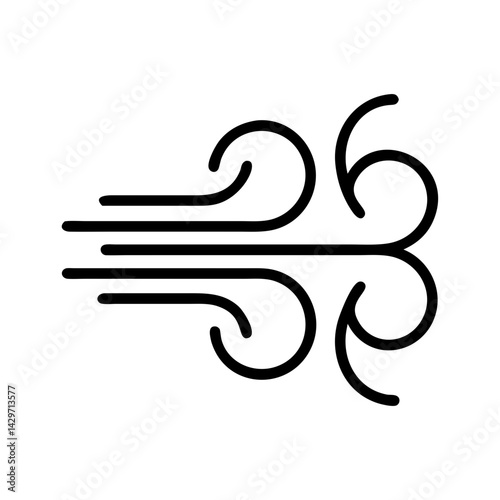 Wind Blowing with Directional Lines Icon Design