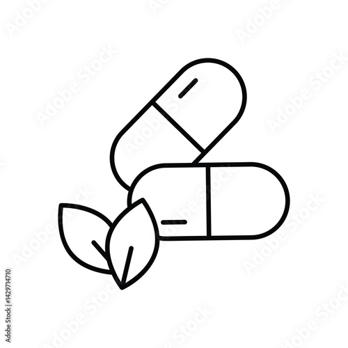 Herbal Medicine icons vector stock illustration