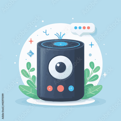 speaker, technology, voice, assistant, communication, smart, ai, music, control, device, service, internet, mobile, digital, sound, audio, assistance, connection, illustration, electronic, machine, ph