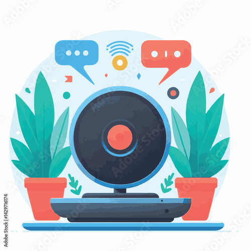 speaker, technology, voice, assistant, communication, smart, ai, music, control, device, service, internet, mobile, digital, sound, audio, assistance, connection, illustration, electronic, machine, ph
