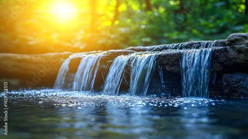 Serene Waterfall Illustration
