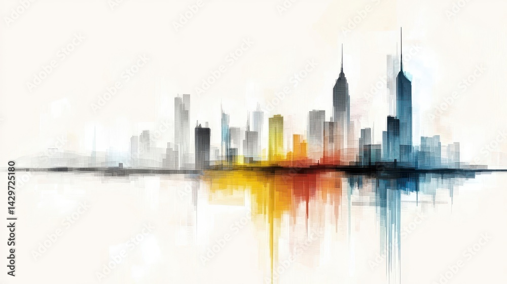 Obraz premium Abstract City Skyline Art