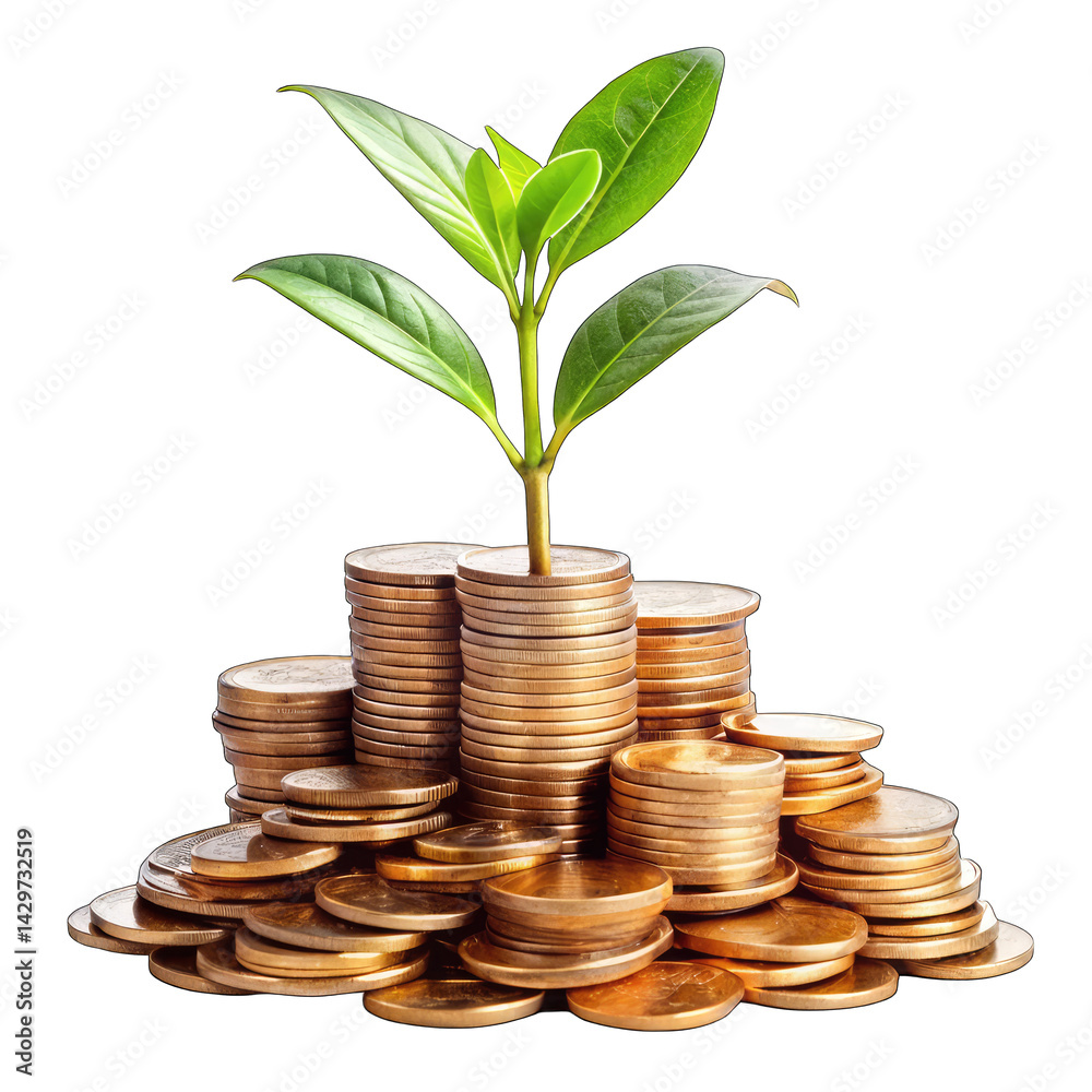 tree growing from coins tree growing from coins