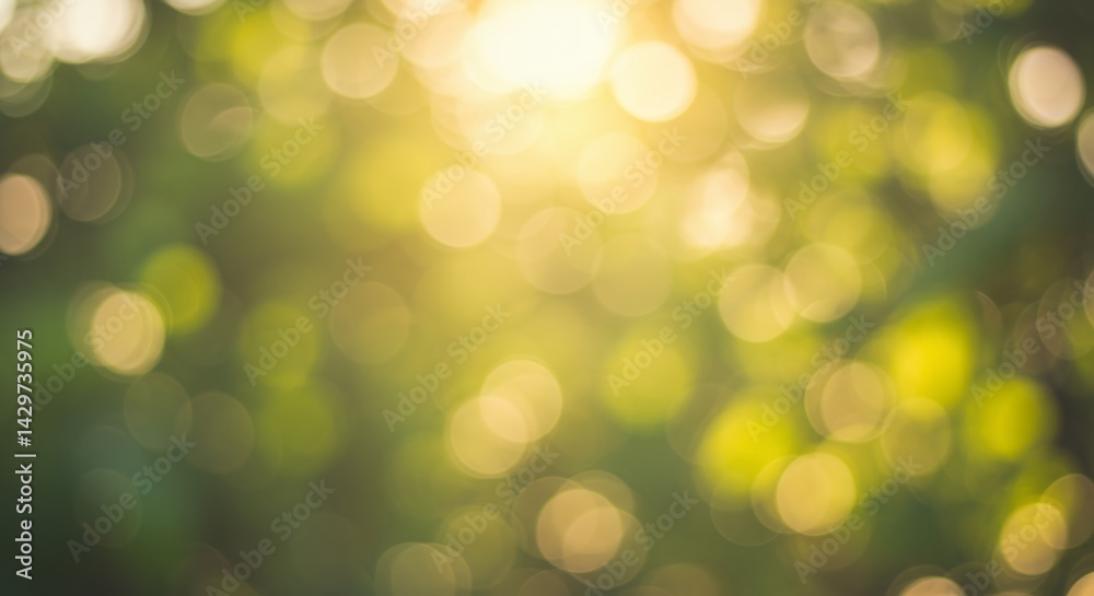 Dreamy Bokeh Background of Lush Green Foliage and Warm Yellow Sunlight Creating a Serene and Abstract Natural Atmosphere Ideal for Decoration Dreamy Bokeh Background of Lush Green Foliage and Warm Yellow Sunlight Creating a Serene and Abstract Natural Atmosphere Ideal for Decoration