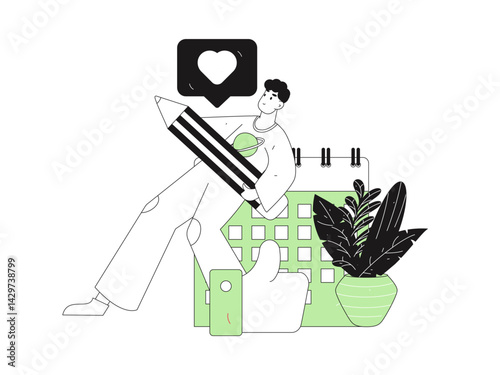 Social media comments flat people vector concept illustration
