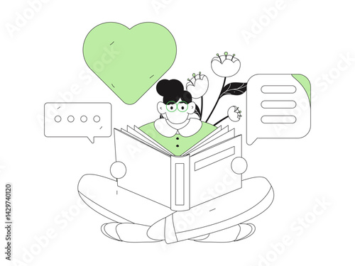 Social media comments flat people vector concept illustration
