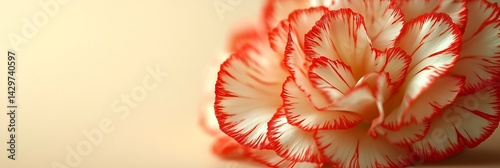 Closeup of a Red-Edged White Carnation photo