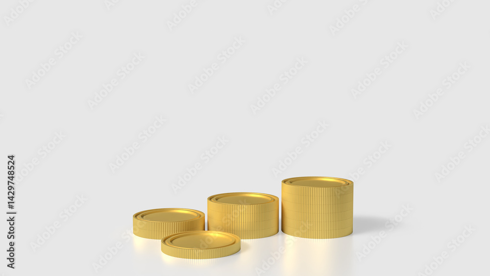 The Gold coins on white Background 3d Rendering. The Gold coins on white Background 3d Rendering.