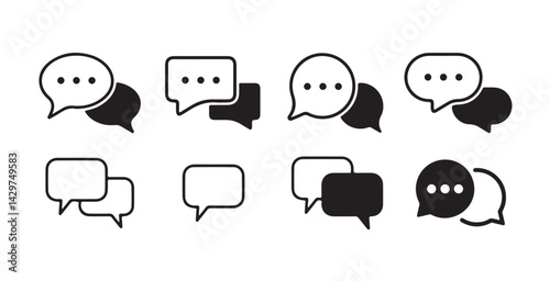 Set of comment speech bubble on white background. Chat message speech bubble icon seet.. victor illustration eps 10.
