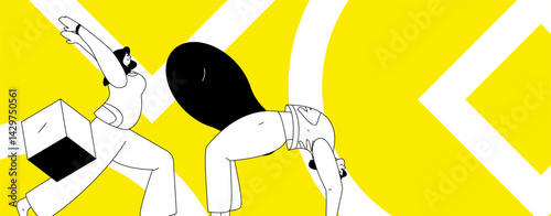 Practicing yoga, physical and mental health, flat vector character concept, operation hand drawn illustration
