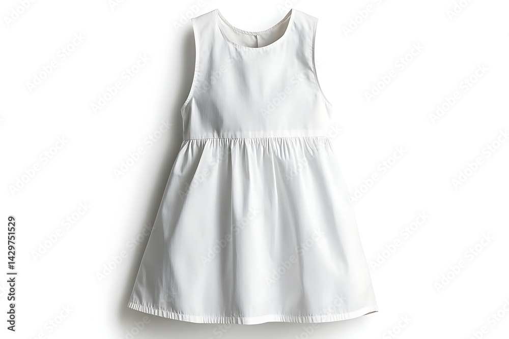 Obraz premium White children's dress, studio shot, for fashion catalog, use in children's clothing store