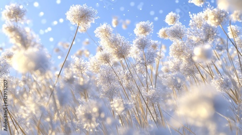 Winter Wonders: A Field of Frosty Flowers