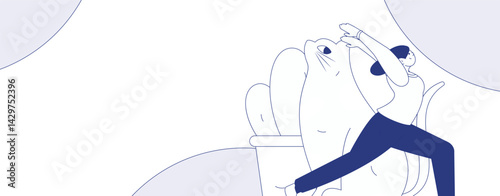 Practicing yoga, physical and mental health, flat vector character concept, operation hand drawn illustration
