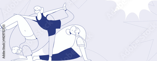 Practicing yoga, physical and mental health, flat vector character concept, operation hand drawn illustration
