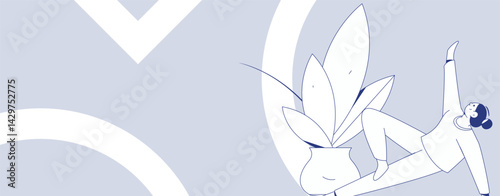 Practicing yoga, physical and mental health, flat vector character concept, operation hand drawn illustration
